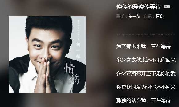 有一首歌,歌词里有“我傻傻的爱,我傻傻等待”这首歌的名字是什么?